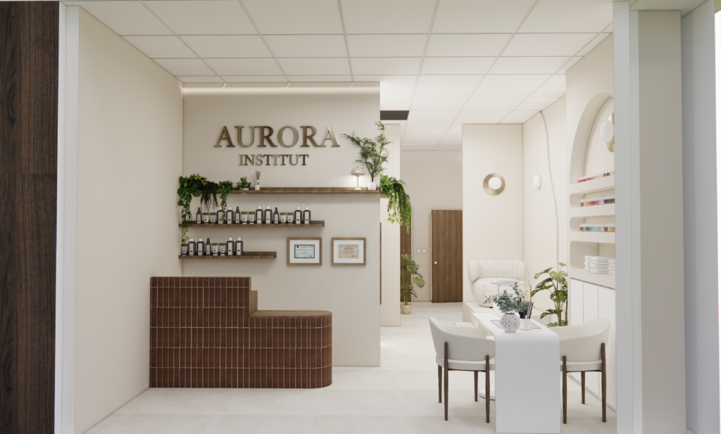 Intérieur Aurora Institut – institut de beauté à Villeneuve-d’Ascq, ambiance élégante et apaisante